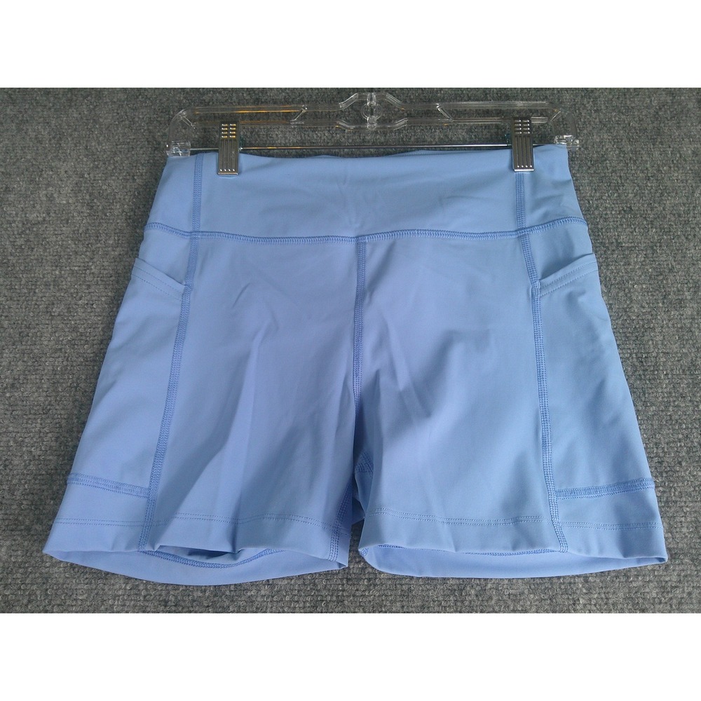 Outdoor Voices Light Blue TechSweat Biker Shorts Women's Size Medium Pockets